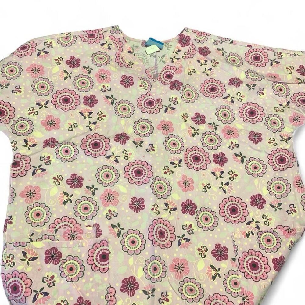 Pink floral scrubs